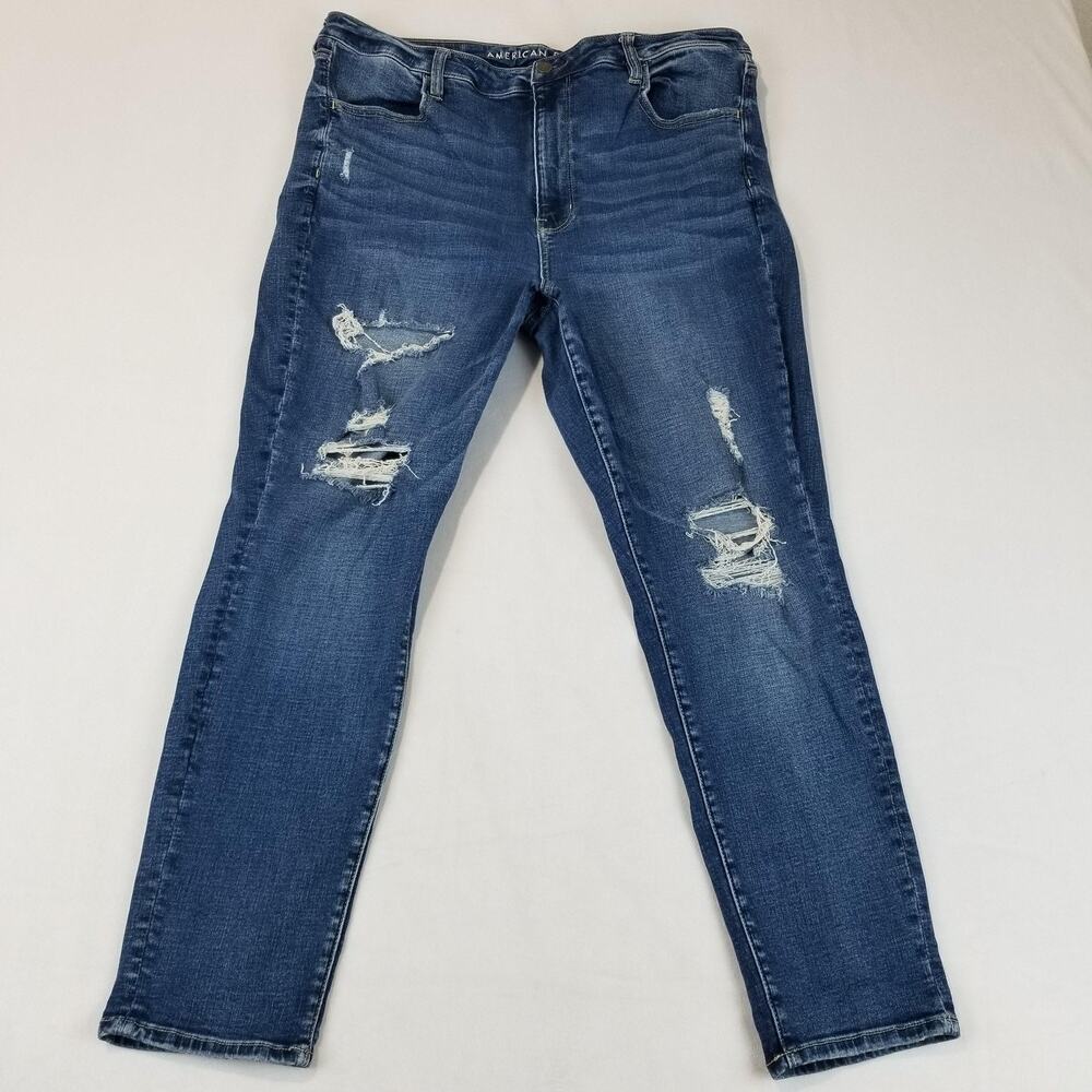 American Eagle Jeans Womens 18 Short Hi-Rise Jegging Super Stretch Distressed - Picture 11 of 11